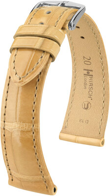 Cinturino in pelle Hirsch London 04307190-2, beige, pelle di alligatore, Quick Release