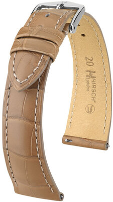 Cinturino in pelle Hirsch London 04307199-2, beige, pelle di alligatore, Quick Release