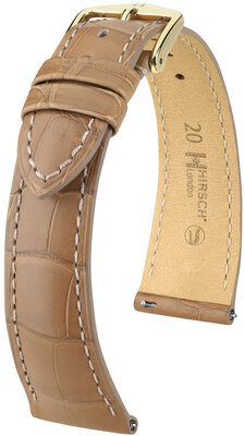 Cinturino in pelle Hirsch London 04307199-7, beige, pelle di alligatore, Quick Release