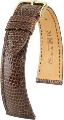 Cinturino in pelle Hirsch London 04366110-7, marrone, pelle di lucertola, Quick Release