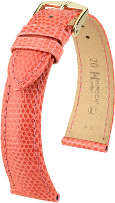 Cinturino in pelle Hirsch London 04366122-7, rosa, pelle di lucertola, Quick Release
