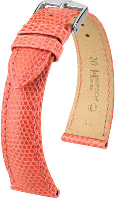 Cinturino in pelle Hirsch London L 04366022-2, arancione, pelle di lucertola, lunghezza L, sgancio rapido