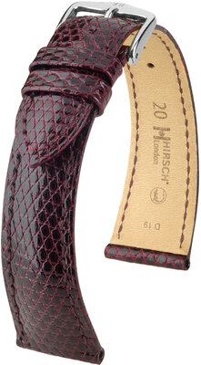 Cinturino in pelle Hirsch London L 04366060-2, viola, pelle di lucertola, lunghezza L, sgancio rapido
