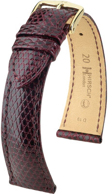 Cinturino in pelle Hirsch London L 04366060-7, viola, pelle di lucertola, lunghezza L, sgancio rapido