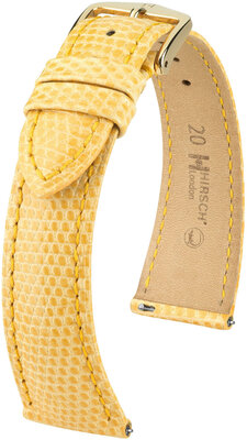 Cinturino in pelle Hirsch London L 04366073-7, giallo, pelle di lucertola, lunghezza L, sgancio rapido
