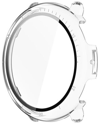 Cover protettiva (pro Amazfit Active 2, round), in plastica, trasparente + vetro