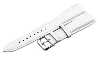 cinturino in pelle Ricardo Pescara, bianco, lunghezza XL
