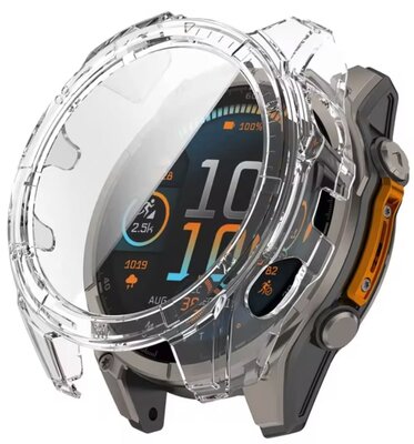 Cover protettiva (pro Garmin Fenix 8 SOLAR, 51mm), in plastica, trasparente + vetro