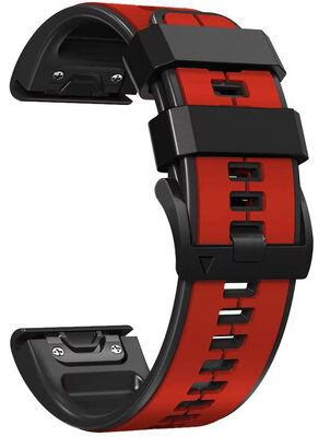 Cinturino in silicone Ricardo 26mm (pro Garmin Fenix 8/7X/6X (51mm), Tactix aj.), rosso V2, QuickFit