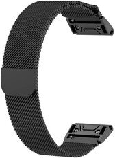Bracciale in acciaio Ricardo 26mm (pro Garmin Fenix 8/7X/6X (51mm), Tactix aj.), milanese, nero, QuickFit
