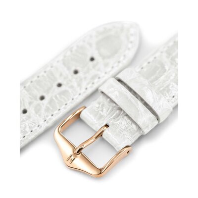 Cinturino in pelle Hirsch Genuine Croco L 01808000-7, bianco, pelle di coccodrillo, lunghezza L, Quick Release