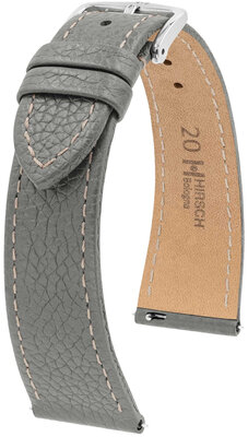Cinturino in pelle Hirsch Bologna 01802130-2, grigio, pelle di vitello, Quick Release