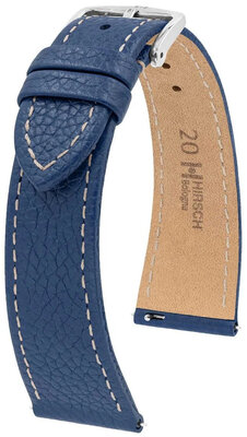 Cinturino in pelle Hirsch Bologna 01802180-2, blu, pelle di vitello, Quick Release