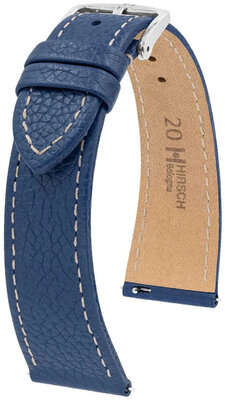 Cinturino in pelle Hirsch Bologna L 01802080-2, blu, pelle di vitello, lunghezza L, Quick Release