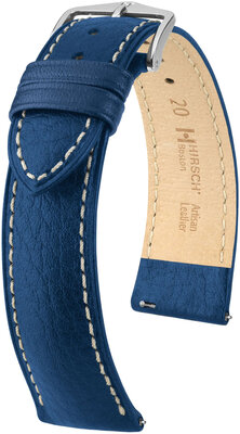 Cinturino in pelle Hirsch Boston 01302180-2, blu, pelle di vitello, Quick Release