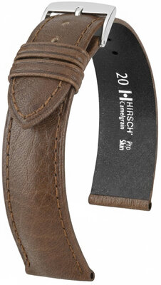 Hirsch Camelgrain XL Cinturino in pelle 01009215-2, marrone, pelle di vitello, lunghezza XL