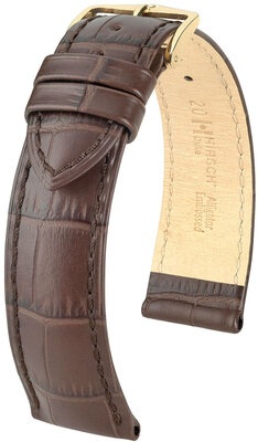 Cinturino in pelle Hirsch Duke 01028110OE-1, marrone, vitello, open end (per anse fisse), lunghezza M