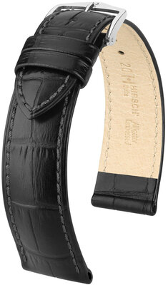 Cinturino in pelle Hirsch Duke 01028150NQ-2, nero, pelle di vitello