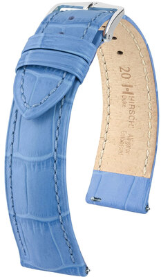 Cinturino in pelle Hirsch Duke 01028183-2, blu, pelle di vitello, Quick Release