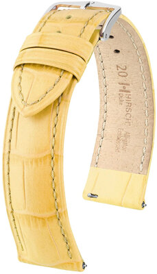 Cinturino in pelle Hirsch Duke L 01028072-2, giallo, vitello, lunghezza L, Quick Release