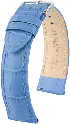 Cinturino in pelle Hirsch Duke L 01028083-2, blu, pelle di vitello, lunghezza L, Quick Release