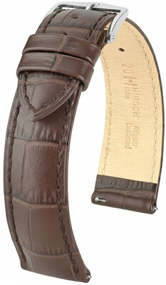 Cinturino in pelle Hirsch Duke S 01028310-2, marrone, pelle di vitello, lunghezza S, Quick Release