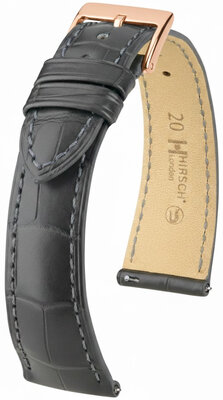 Cinturino in pelle Hirsch London 04207139-7, grigio, pelle di alligatore, Quick Release