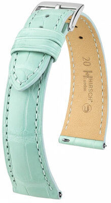 Cinturino in pelle Hirsch London 04207181-2, blu, pelle di alligatore, Quick Release