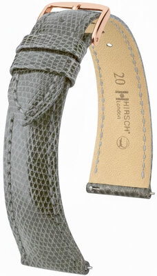 Cinturino in pelle Hirsch London 04266130-7, grigio, pelle di lucertola, Quick Release