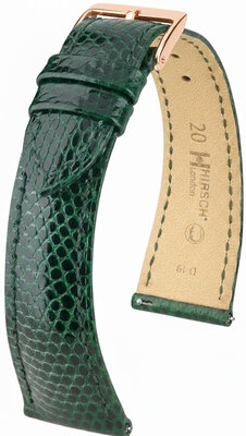 Cinturino in pelle Hirsch London 04266140-7, verde, pelle di lucertola, Quick Release