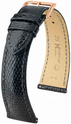 Cinturino in pelle Hirsch London 04266150-7, nero, pelle di lucertola, Quick Release