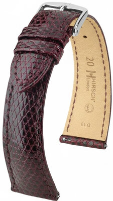 Cinturino in pelle Hirsch London 04266160-2, rosso, pelle di lucertola, Quick Release