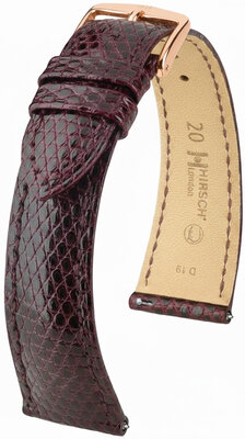 Cinturino in pelle Hirsch London 04266160-7, rosso, pelle di lucertola, Quick Release