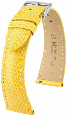 Cinturino in pelle Hirsch London 04266172-2, giallo, pelle di lucertola, Quick Release