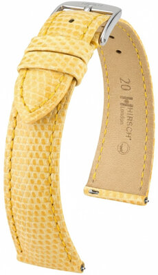 Cinturino in pelle Hirsch London 04266173-2, giallo, pelle di lucertola, Quick Release
