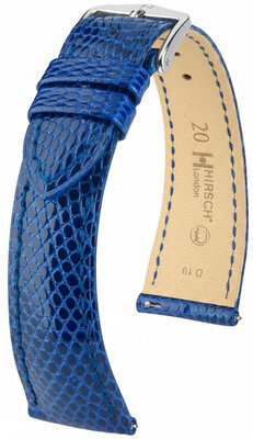 Cinturino in pelle Hirsch London 04266185-2, blu, pelle di lucertola, Quick Release