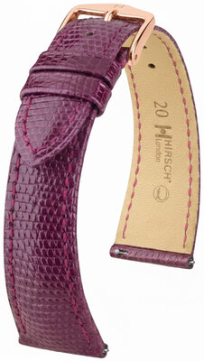 Cinturino in pelle Hirsch London 04266187-7, viola, pelle di lucertola, Quick Release