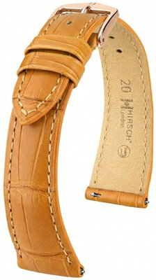 Cinturino in pelle Hirsch London L 04207075-7, marrone, pelle di alligatore, lunghezza L, Quick Release