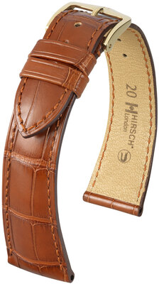Cinturino in pelle Hirsch London L 04207079NQ-1, arancione, pelle di alligatore, lunghezza L