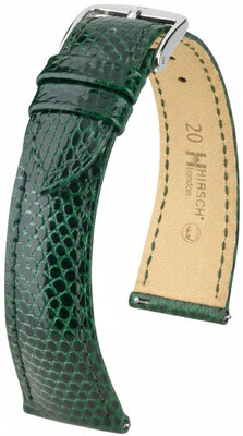 Cinturino in pelle Hirsch London L 04266040-2, verde, pelle di lucertola, lunghezza L, sgancio rapido