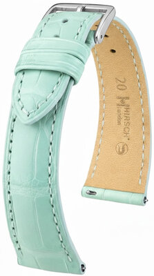 Cinturino in pelle Hirsch London L 04307081-2, blu, pelle di alligatore, lunghezza L, sgancio rapido