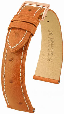 Cinturino in pelle Hirsch Massai Ostrich 04262171-7, marrone, pelle di struzzo, Quick Release