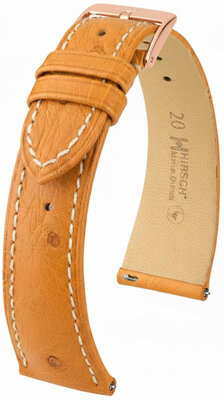 Cinturino in pelle Hirsch Massai Ostrich 04262174-7, marrone, pelle di struzzo, Quick Release
