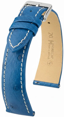 Cinturino in pelle Hirsch Massai Ostrich L 04262084-2, viola, pelle di struzzo, lunghezza L, Quick Release