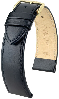 Cinturino in pelle Hirsch Osiris L 03475050NQ-1, nero, pelle di vitello, lunghezza L
