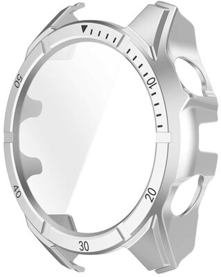 Cover protettiva (pro Garmin Fenix 8 AMOLED, 47mm), in plastica, argento + vetro