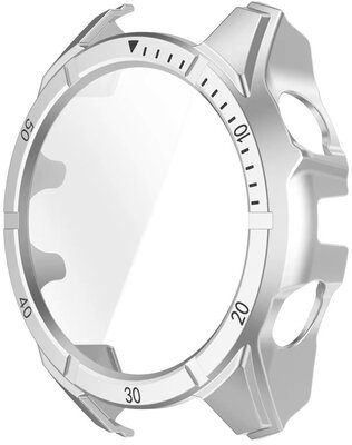 Cover protettiva (pro Garmin Fenix 8 SOLAR, 47mm), argento, trasparente + vetro