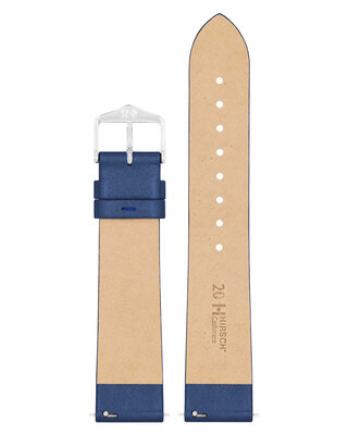 Cinturino in pelle Hirsch Cashmere M 03902180-2, blu, pelle di vitello, lunghezza M, Quick Release