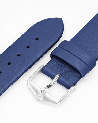 Cinturino in pelle Hirsch Cashmere M 03902180-2, blu, pelle di vitello, lunghezza M, Quick Release