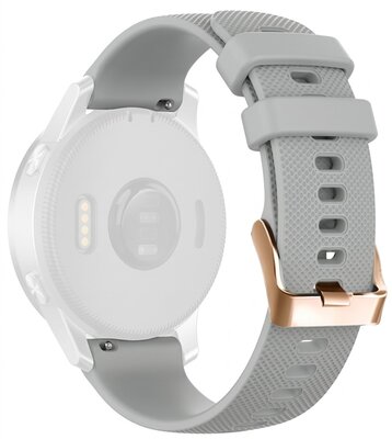 Cinturino in silicone Ricardo 18mm (pro Garmin Venu 2S/3S, Vívoactive 4S, Forerunner 265S, Venu 4 (41mm) aj.), grigio V2, Quick Release